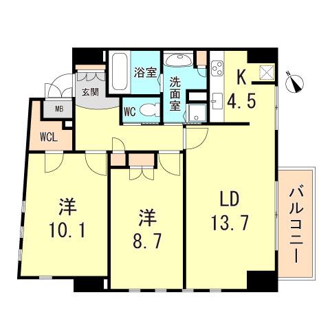 CROSS SEASON甲子園(2LDK/1階)の間取り写真