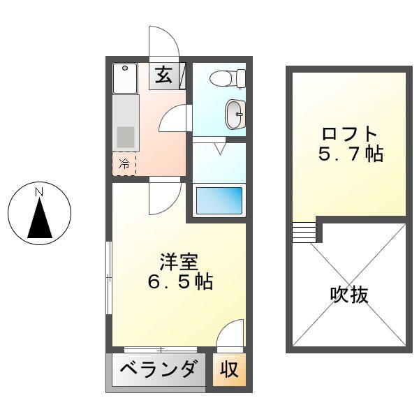 ノアージュ(1K/1階)の間取り写真