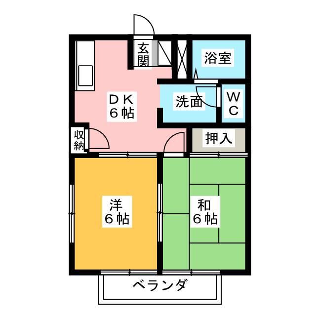 リバーサイドディアスⅡ(2K/1階)の間取り写真