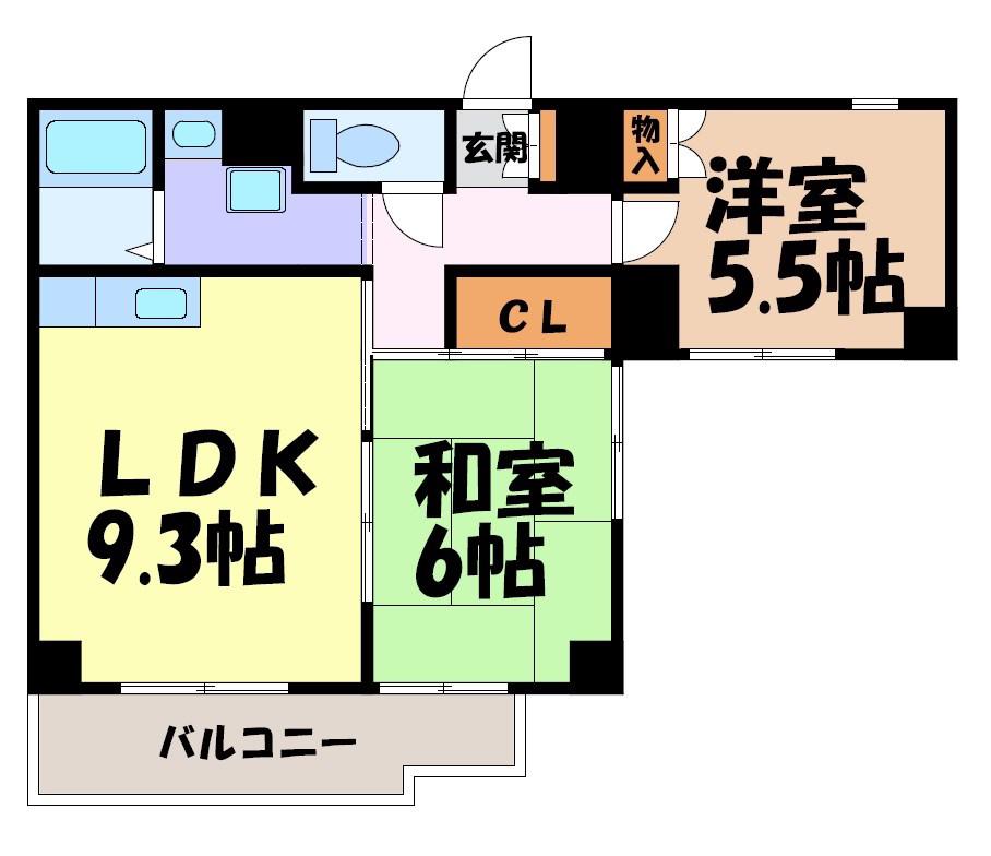 K-コート観月(2LDK/4階)の間取り写真