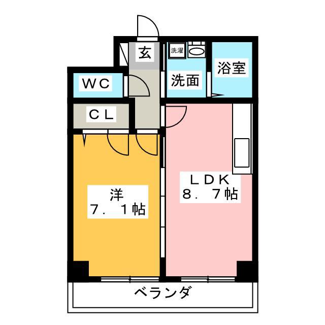 SUCCESS 1(1LDK/5階)の間取り写真