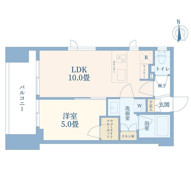 GREENPARK千代田大手町(1LDK/5階)の間取り写真