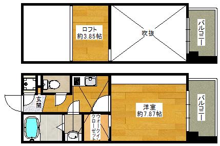 フォレステージュ江坂公園(1K/11階)の間取り写真