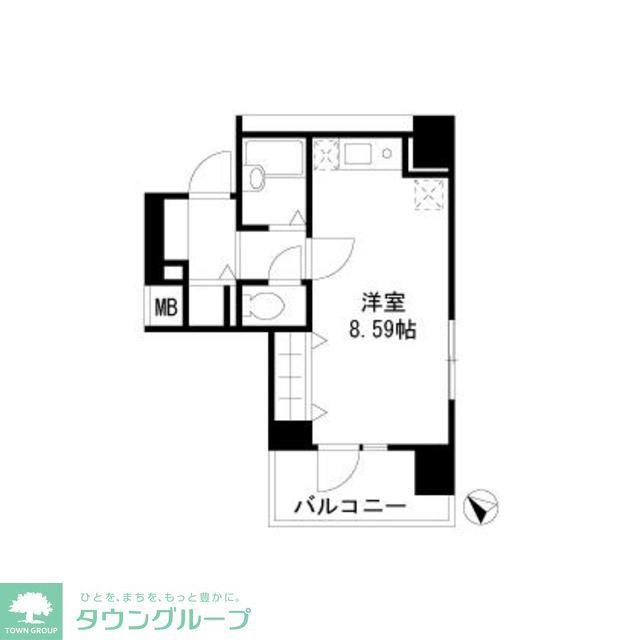 ドエルイン月島(1K/9階)の間取り写真