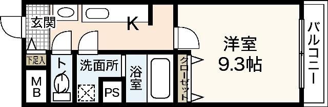 クレアーレヴェント(1K/4階)の間取り写真