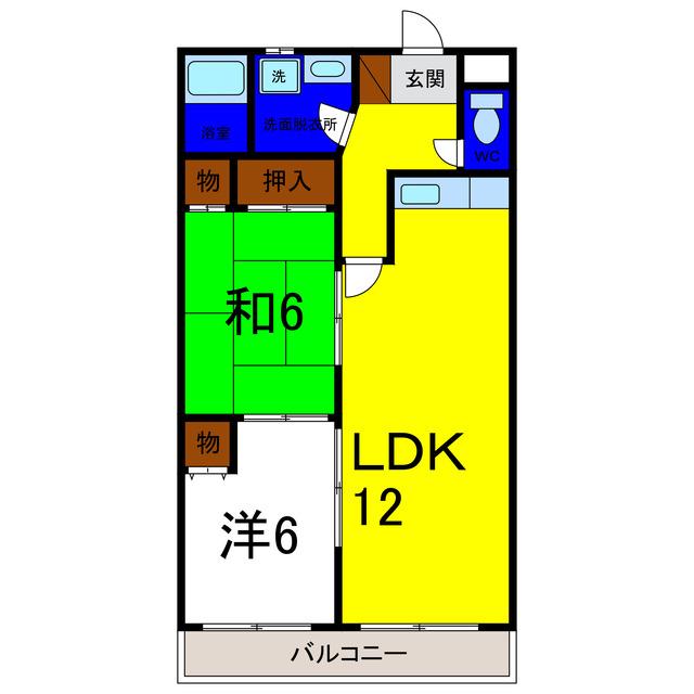 アメニティハイツ小川(2LDK/2階)の間取り写真