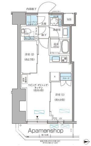 パークアクシス住吉ガーデンスクエア(2LDK/3階)の間取り写真