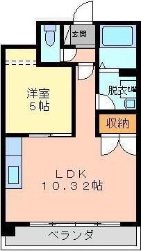 クロノス庄口公園(1LDK/2階)の間取り写真