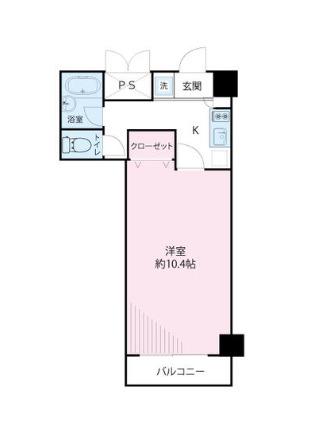 ヴィアレット原宿(1K/1階)の間取り写真