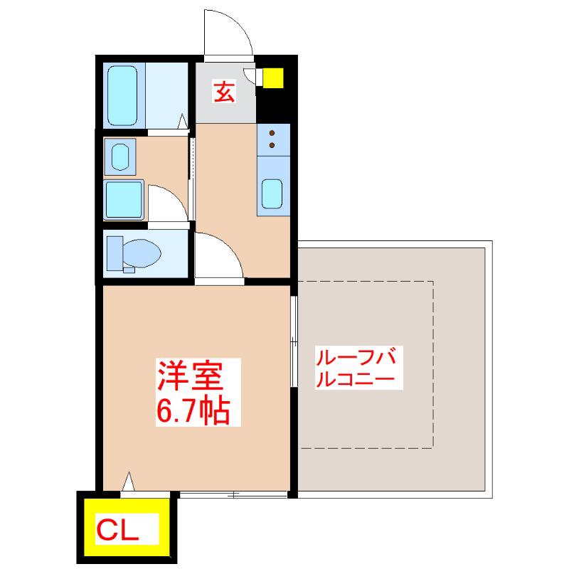 アルカディア下荒田(1K/5階)の間取り写真