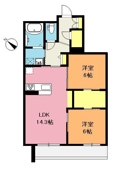 PARK ANNEX(2LDK/3階)の間取り写真