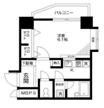 日進パレステージ三軒茶屋(1K/2階)の間取り写真