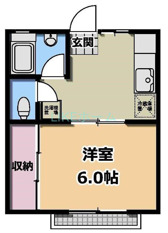 智恵子館(1K/2階)の間取り写真