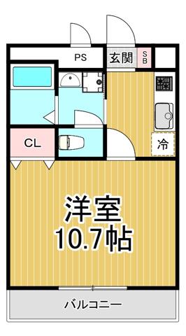 アンプルール フェール フリージア(1K/3階)の間取り写真