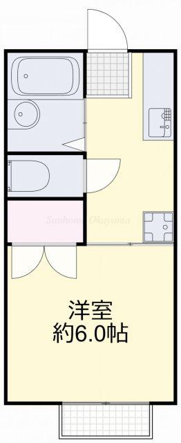 シャトレーI(1K/2階)の間取り写真