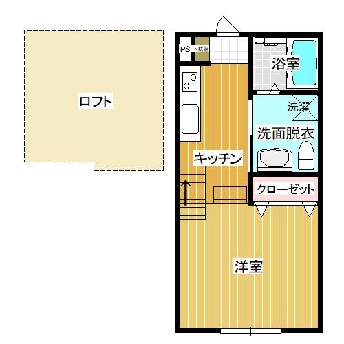 C・P-1(1DK/2階)の間取り写真