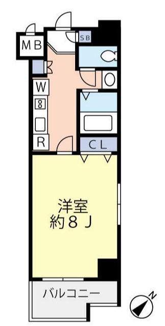 グランヴァンウエストヴィル町田(1K/5階)の間取り写真