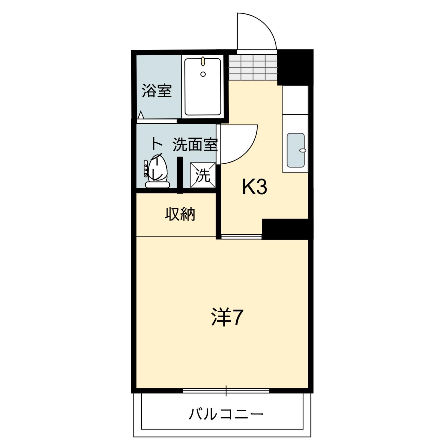 アーバンハイム(1K/3階)の間取り写真