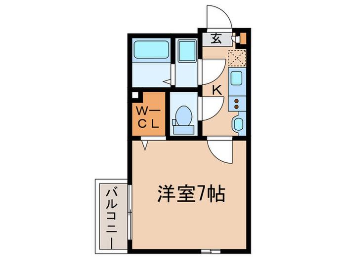 BELLE FACE関沢(1K/1階)の間取り写真