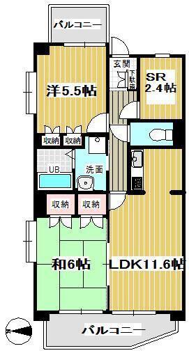 SAINTOPIA-LA(2SLDK/2階)の間取り写真