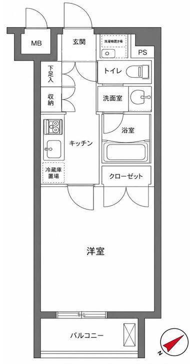 パレステュディオ虎ノ門(1K/6階)の間取り写真