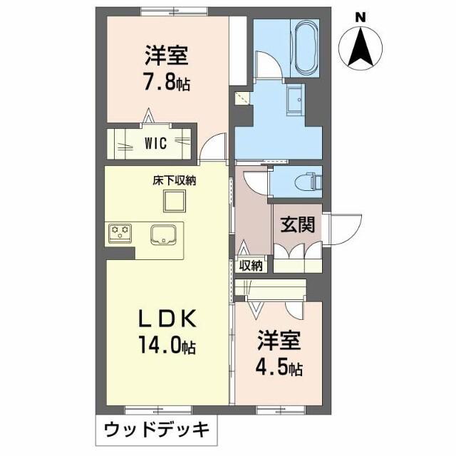 シャーメゾン ルプリュマージュ(2LDK/1階)の間取り写真