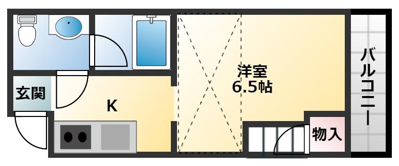 第6セイワコート(1K/2階)の間取り写真
