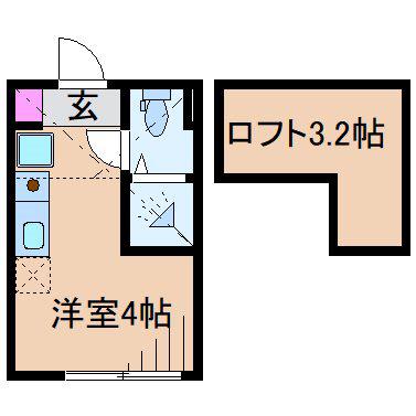 ベルセーヌ元住吉(ワンルーム/1階)の間取り写真