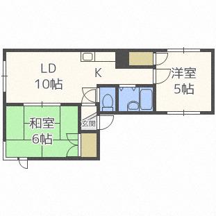 パルコート159(2LDK/5階)の間取り写真