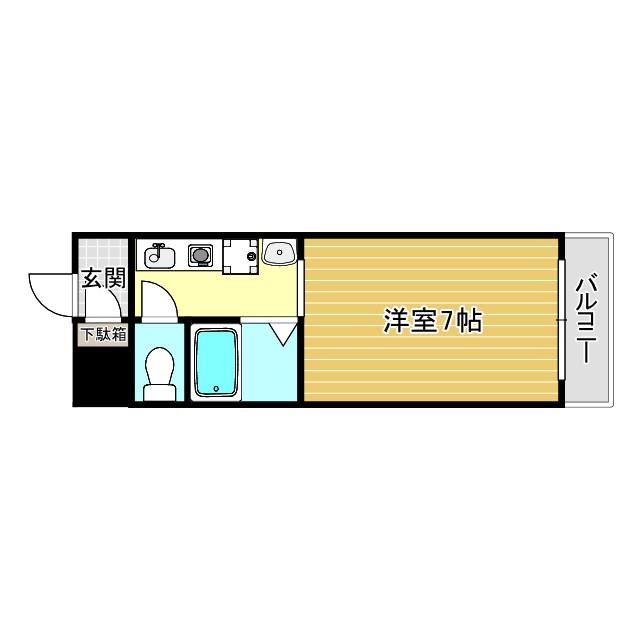 グリーンヒル中川(1K/2階)の間取り写真