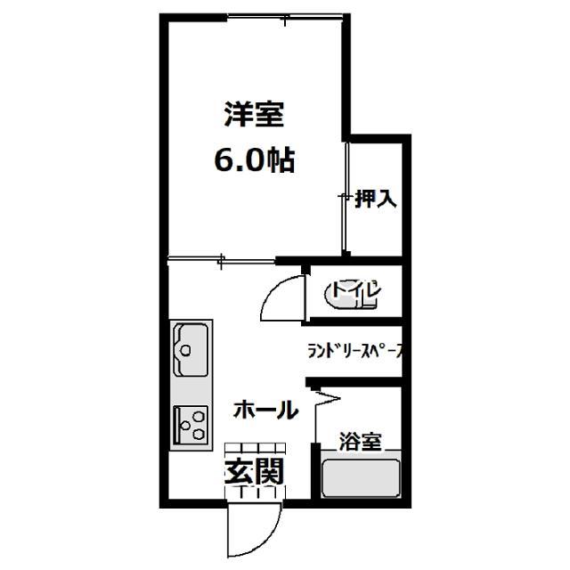 つつじケ丘ハイツ(1K/2階)の間取り写真