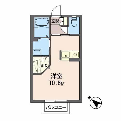ハイツメイプル(ワンルーム/1階)の間取り写真