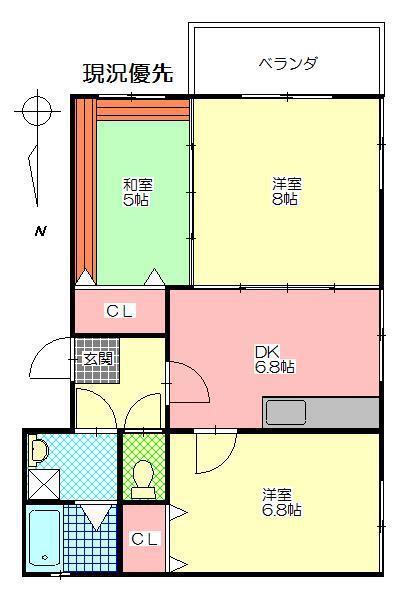 プルミエール東荘園(2LDK/1階)の間取り写真