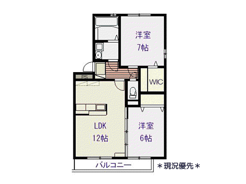 パークタウン三本柳(2LDK/3階)の間取り写真
