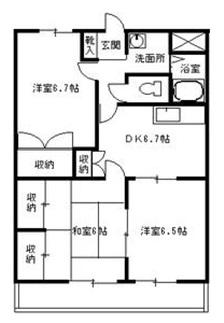 タカハシマンションII(3DK/2階)の間取り写真