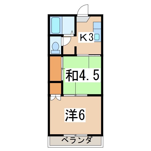 カトルセゾンII(2K/1階)の間取り写真