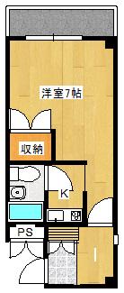 GARDEN HILLS(ワンルーム/2階)の間取り写真