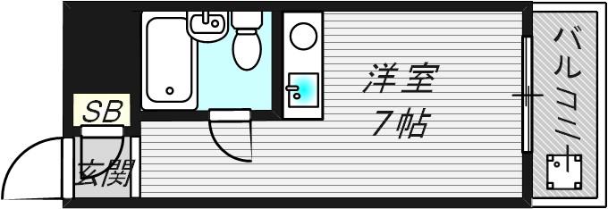 プレアール上小阪(ワンルーム/1階)の間取り写真