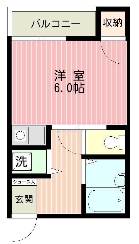 須田ビル(ワンルーム/4階)の間取り写真