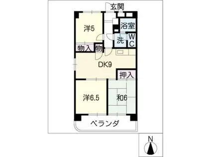 エステート中村(3DK/2階)の間取り写真