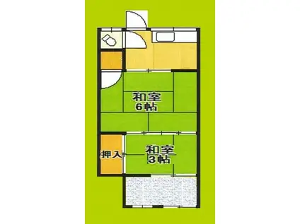 千本北2丁目水野アパート(2K/1階)の間取り写真