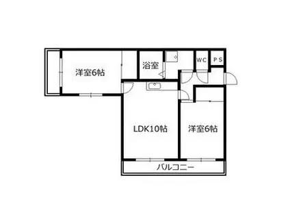 ルミナスゆり(2LDK/2階)の間取り写真