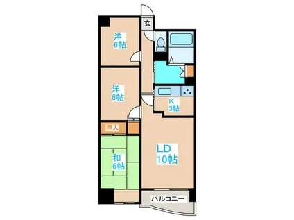 しんたくハイツ南大通F(3LDK/3階)の間取り写真