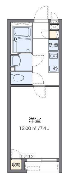クレイノスヨン(1K/2階)の間取り写真