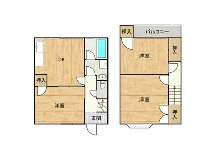 ハイムたかはし I(3DK/1階)の間取り写真