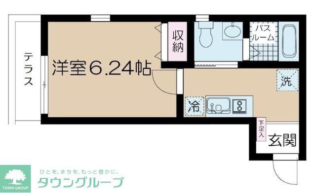 NSGATE谷在家(1K/1階)の間取り写真
