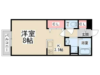 メゾン二翠(1K/1階)の間取り写真