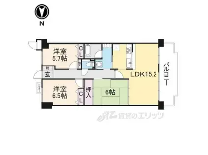 コスモ大和高田(3LDK/2階)の間取り写真