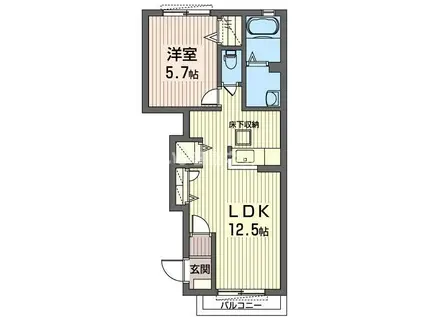 オレンジヒルズE棟(1LDK/1階)の間取り写真