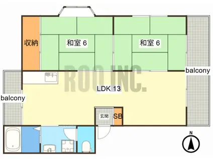 エルオエステ(2LDK/3階)の間取り写真